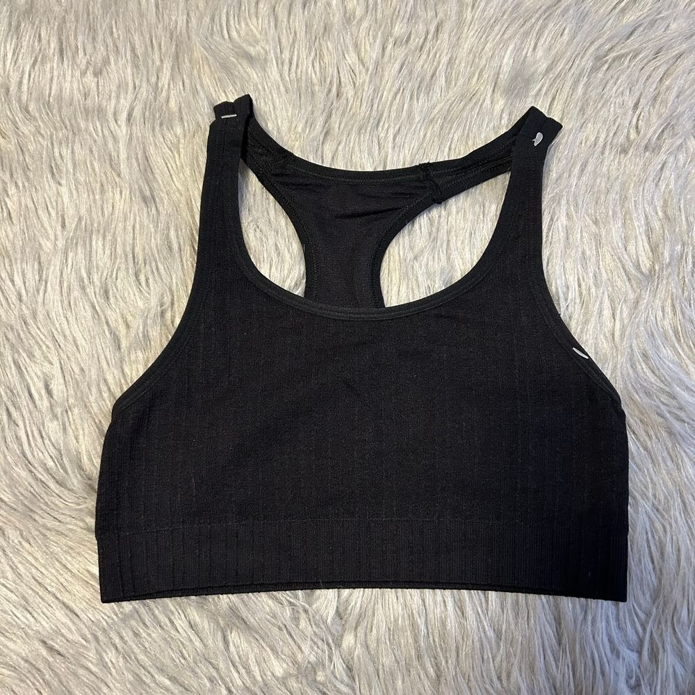 Fruit Of The Loom Wireless Bralette Womens Size XS Black Ribbed Racerback Bra